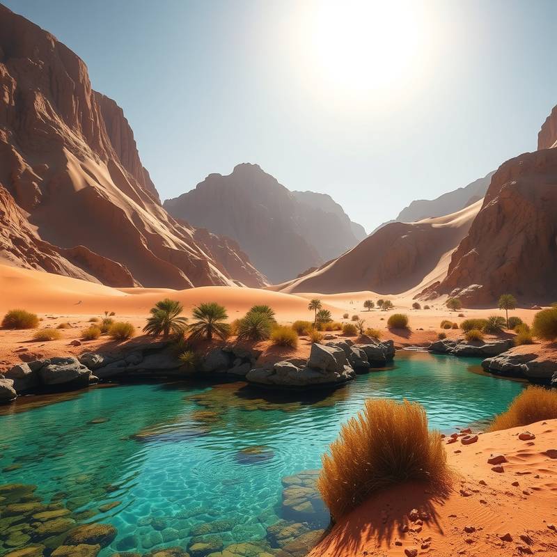 Desert Oasis - Stunning oasis in the middle of vast sand dunes.