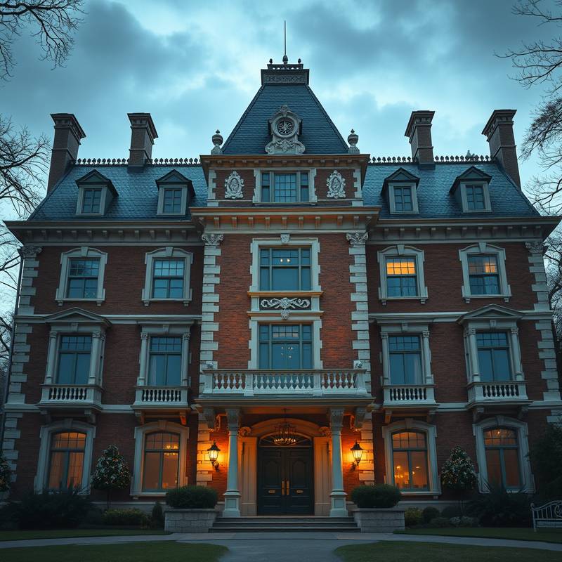 Historic Mansion - Grand facade of a vintage mansion.